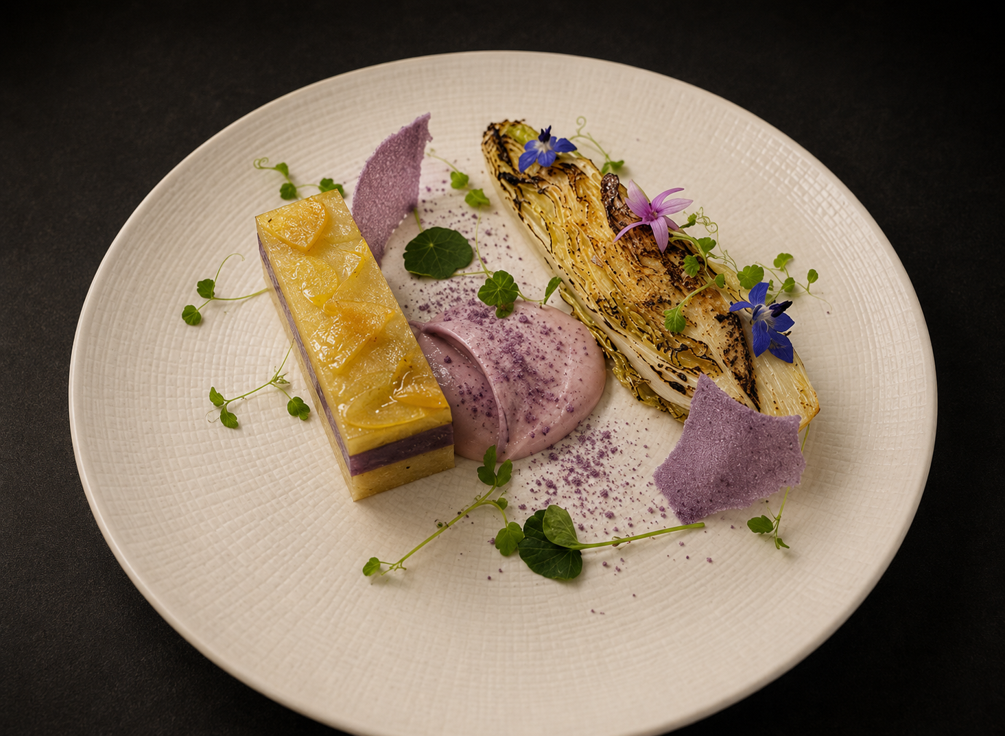 Elegant main dish plated with precision